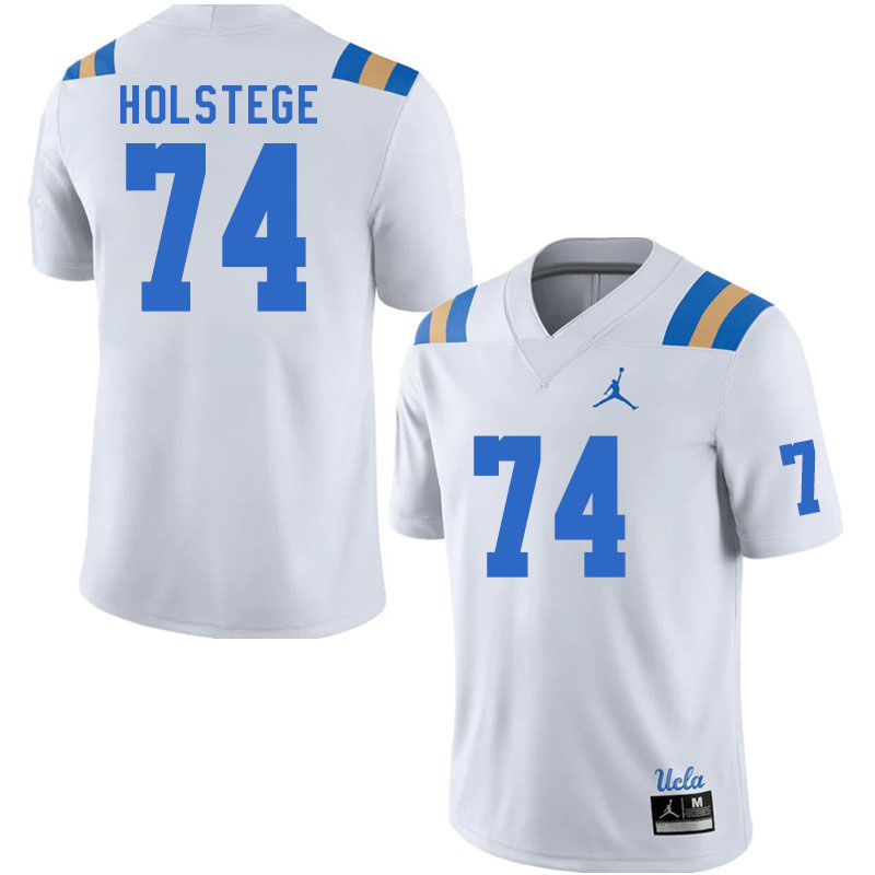 Men #74 Spencer Holstege UCLA Bruins College Football Jerseys Stitched Sale-White